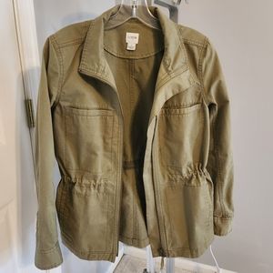 J. Crew Women's Green Utility Jacket with cinched Waist, size XS